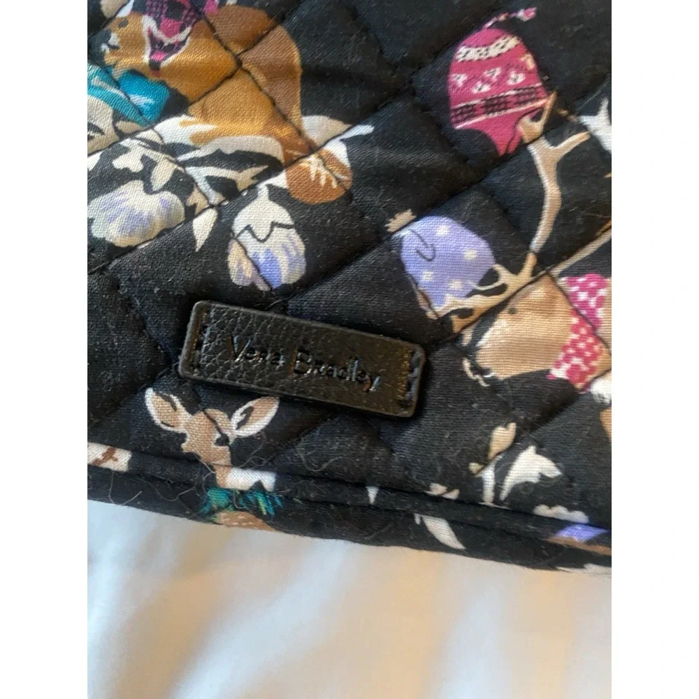 Vera Bradley Small Make up Brush Lipstick Case in Merry Mischief Animals Quilted